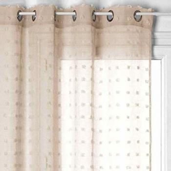 Cortina Voil Lily Beige con Ojetes - 140 x 240 cm - Atmosphera