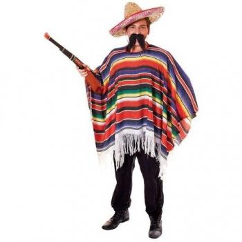 Poncho Mexicano multicolor deluxe para adulto de Smiffy's