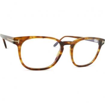 Tom Ford FT5868-B 050 Fashion Eyeglasses, Unisex, Brown, Size: 53 MM