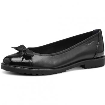 Bailarinas de mujer Tamaris 1-22126-43, negras, con plantilla TOUCHit, tamaño 37