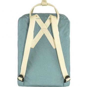 Mochila Fjällräven Kånken 16L Azul Cielo con diseño clásico, capacidad de 16 litros, fabricada en Vinylon F resistente al agua, correas ajustables y respaldo acolchado para mayor comodidad
