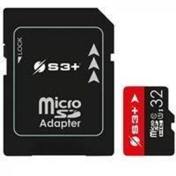 Tarjeta Micro SDXC S3 PLUS 256GB UHS-I Clase 10 V30 con adaptador SD