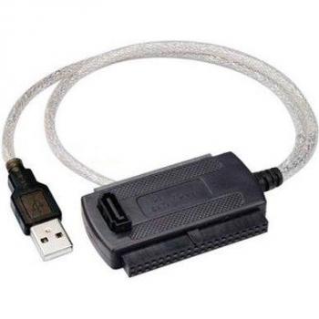 Adaptador Convertidor USB 2.0 a IDE/SATA para Discos Duros HDD 2.5''/3.5'' y Unidades de DVD/CD