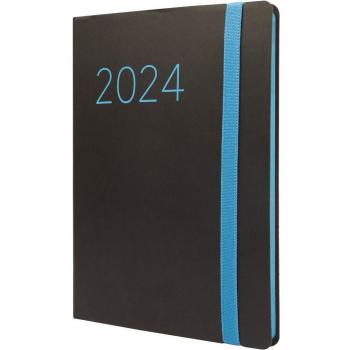 Finocam - Agenda 2024 Flexi Lisa Semana Vista Vertical Negro Catalán FA5 148x210 mm Enero-Diciembre Multilingüe Encuadernada