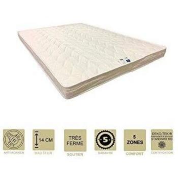 Colchón Muy Firme de Memoria de Forma 60 Kg/m³ 140x190 x 14 cm + Almohada Viscoelástica - 5 Zonas de Confort - Relleno de Látex Alta Resil