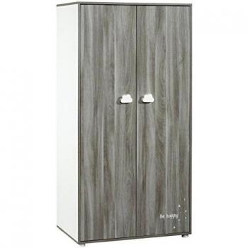 Armario para Bebé Smile de 2 Puertas en Chéne Silex - Babyprice 168x85x57cm