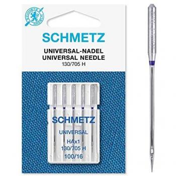 Aguja Universal Schmetz para Máquinas de Coser Domésticas - Blister de 5 Unidades, Tamaños Variados