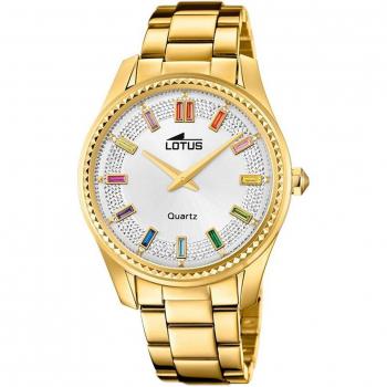 Reloj Lotus Bliss 18902/1 para Mujer, Esfera Plateada, Caja de Acero Inoxidable 316L Dorado