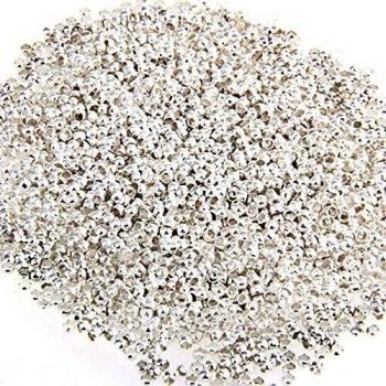 skyllc® 2500X Abalorio Beads Bañado Plata DIY Joyas Plateado 2 mm