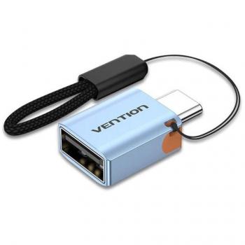 Adaptador OTG USB 3.1 Vention CUBH0/ Conector USB Tipo-C Macho a USB Hembra/ Color Azul