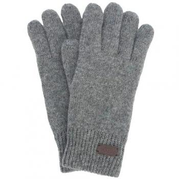Barbour Carlton Men's Soft Knit Gloves with Ribbed Cuffs - Grey - One Size