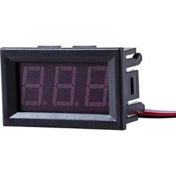 SODIAL(R) Mini Voltimetro Medidor de Voltaje Presion Digital DC 0-30V Rojo