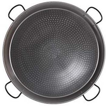 Paellera de Acero Pulido Ø80cm con 4 Asas - Utensilio Tradicional para 40 Raciones