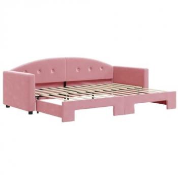 Sofá cama nido terciopelo rosa 80x200 cm