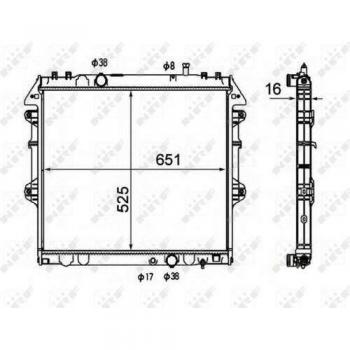 Radiador de refrigeración del motor NRF 58491 para Toyota Hilux, aluminio con aletas de enfriamiento