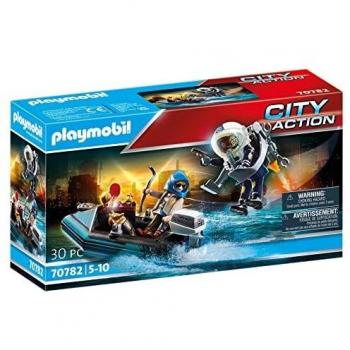 PLAYMOBIL City Action 70782 Policía Mochila Propulsora: Detención del Ladrón de Arte, Flotante