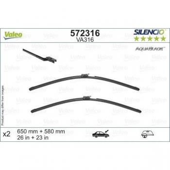Limpiaparabrisas VALEO AquaBlade, Longitud 650+580mm, Delantero, 2 Piezas