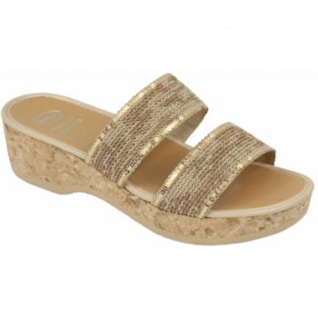 Mule Scholl Twilly con Cojín de Memoria Beige Dorado Talla 36