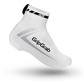 GripGrab RaceAero Road Bike Summer Aero Overshoes - Lightweight Lycra Cycling Shoe-Covers for Time Trial and Road Racing White