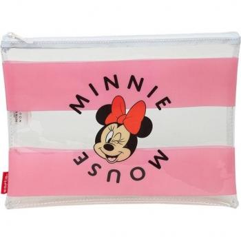 Bolsa de Verano Minnie Mouse Playa 30x23cm, rosa y transparente