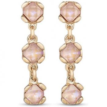 Pendientes Uno de 50 Sublime Pink - Elegantes pendientes chapados en oro con cristales rosas