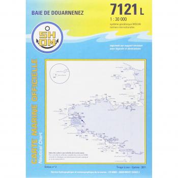 Carta Náutica Shom de la Bahía de Douarnenez 1:30,000 - Plastimo 7121 L 84 x 120 cm