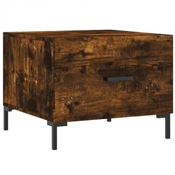 Mesa de centro madera contrachapada roble ahumado 50x50x40 cm