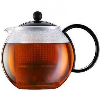 Bodum Tetera de émbolo, Acero Inoxidable,Cristal, Negro, Centimeters