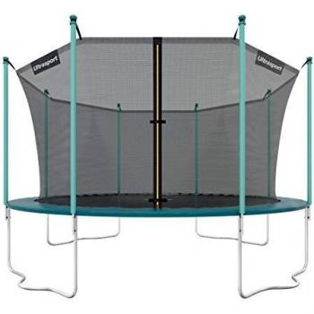 Ultrasport Cama elástica de jardín Uni-Jump Trampolín Infantil, certificación Intertek GS, con Superficie de Salto, Red de Seguridad, Unisex Niños, Verde, 430 cm