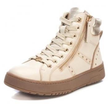 Botines de mujer Carmela de piel con cierre de cremallera, color blanco, talla 37