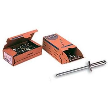 Bralo - Remache aluminio/acero cabeza ancha diámetro 4x16mm