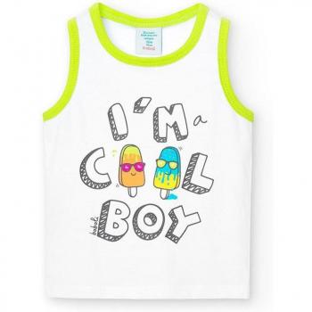 Camiseta de bebé niño de tirantes con dibujo frontal