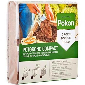 Tierra Compacta de Coco Pokon - 10 Litros - Interior y Exterior