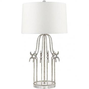 Lámpara de mesa Stella gris, 1 luz, color plata, tipo de casquillo E27