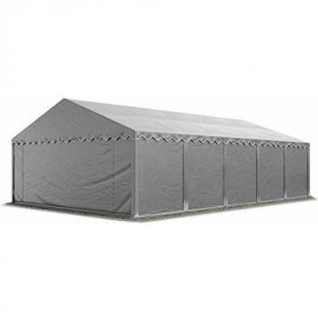 Carpa de almacenamiento Toolport 5x10 m PVC 750 N impermeable gris con base reforzada