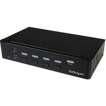 Conmutador KVM StarTech 4 Puertos DisplayPort 4K con Hub USB 3.0