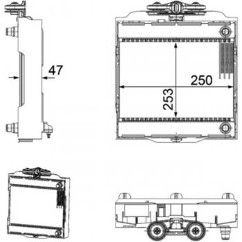 Radiador de refrigeración del motor BEHR MAHLE CR 923 000P Izquierda, Radiador de refrigeración del motor MAHLE ORIGINAL CR 923 000P