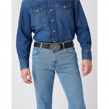 Wrangler W Eagle Black Leather Belt for Men