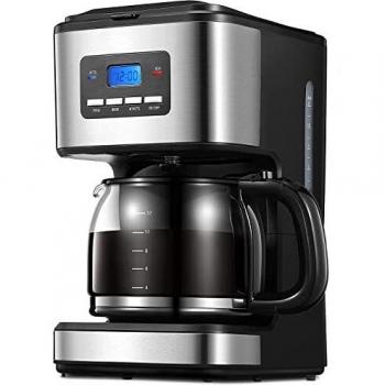 1,8L Cafetera de Goteo, Programable Cafetera de Filtro con Temporizador, Tecnología de Rociado Avanzada y Preparación Rápida, Función Recalentar y Mantener Caliente, Filtro Reutilizable, 900W