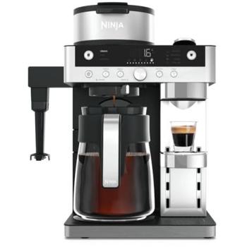 Cafetera Ninja Prestige 2-en-1 con filtro y cápsulas, mousseur integrado, 1.8L, 19 bares