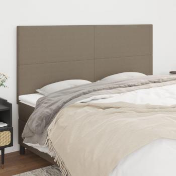 Cabeceros 4 Unidades de Tela Gris Taupe 100x5x78/88 cm