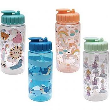 i-Drink ID2109 Botella Tritan 400 ML Diseños Infantiles. Botella con Pajita.