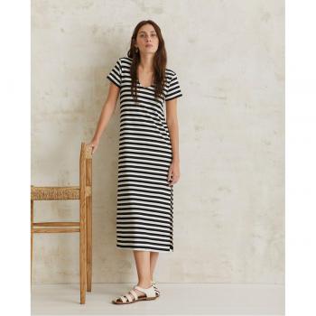 Vestido Midi Rayas Crudo + Black Stripes Yerse