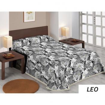 SABANALIA - Colcha Estampada Leo tamaños - Cama 150-250 x 280, Gris