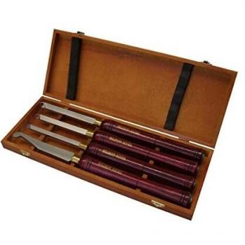 Holzmann – Estuche de 4 Gouges de torno anillos prisioneros + rascador adsrs4tlg