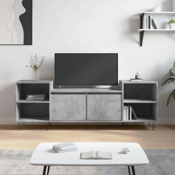 Mueble para TV de madera contrachapada 160x35x55 cm en color gris hormigón