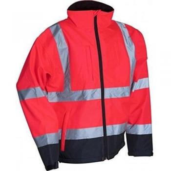 Lyngsoe FOX471 - 97/07-M tamaño mediano Softshell chaqueta - Hi-Viz rojo/negro