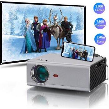 Proyector Mini Portátil Flzen M1 LED 3500 Lúmenes HD 1280 x 720 Pixeles Color Gris
