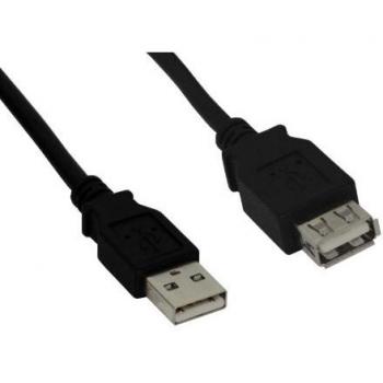 Cable Extensor USB 2.0 Tipo A Negro 1,8 m
