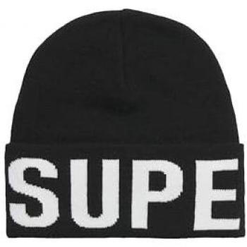 Superdry Branded Knitted Beanie Hat - Black, Unisex, One Size